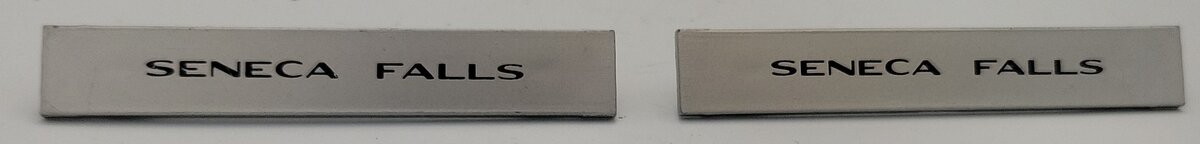 Aristo-Craft ART-32000-11 Silver / Black SENACA FALLS Nameplate (Set of 2)