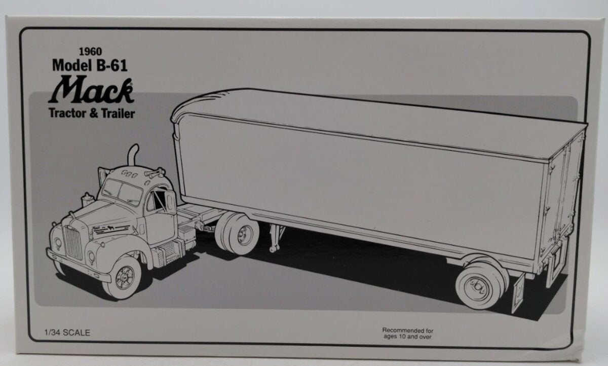 First Gear 19-1510 1:34 Scale 1960 Model B-61 Mack Tractor Trailer Diecast