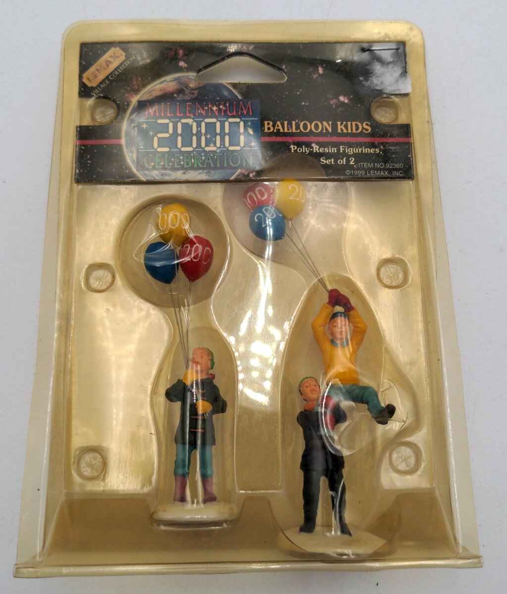 Lemax 92360 Millennium 2000 Celebration Balloon Kids Set of 2
