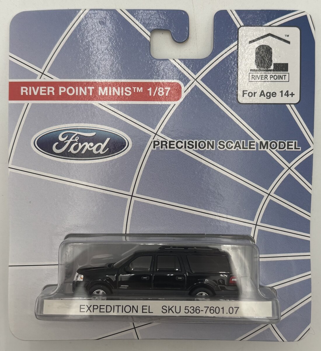 River Point Station 536-7601.07 1:87 Minis Black Ford Expedition EL SUV Vehicle