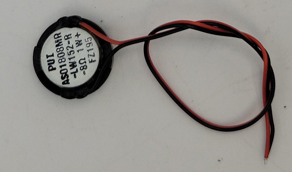Digi-key 668-1435-ND Round 8 Ohm 1W Top Port 80 Db Speaker, 18mm OD