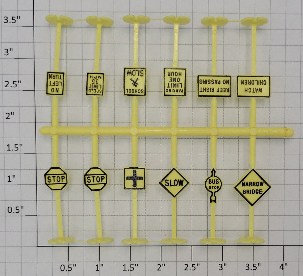 Acme 0616-4 Off White Railroad Signs (Set of 24) in Package
