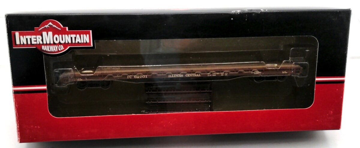 InterMountain 46410-13 HO Scale Illinois Central 60' Wood Deck Flat Car # 62701