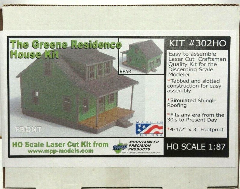 Mountaineer Precision Products 302HO HO Scale The Greene Residence House Kit
