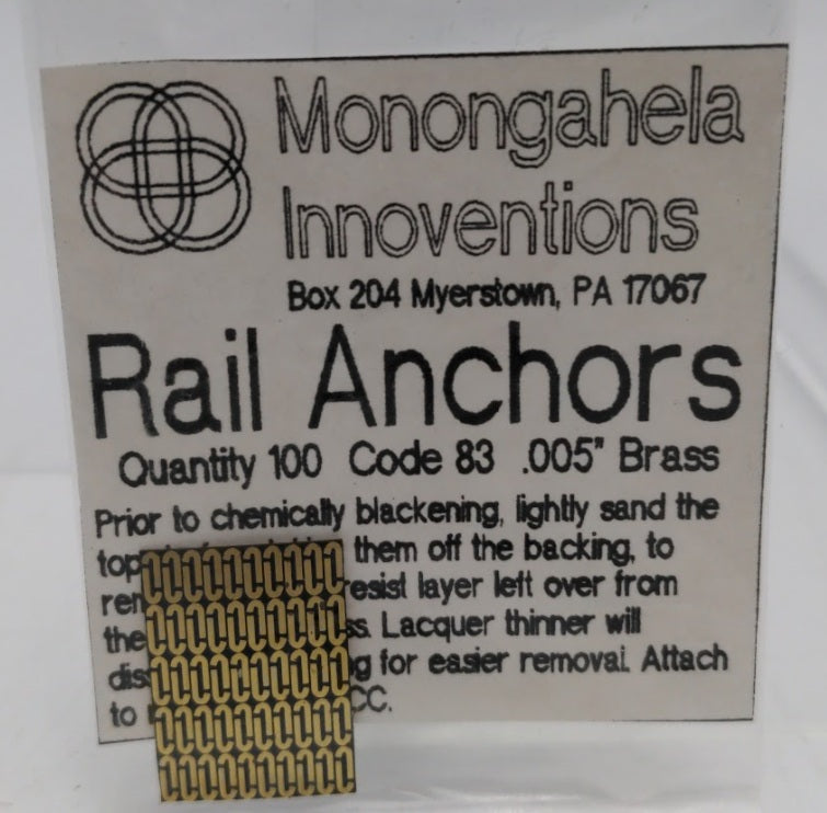 Acme 005 By Monongahela Innovations Rail Anchor Code 83 .005" Brass(Pack of 100)