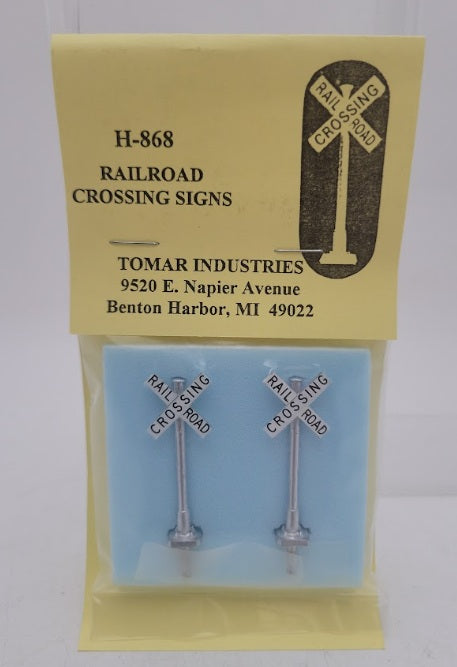 Tomar Industries H-868 HO Scale Railroad Crossing Signs (Pack of 2)