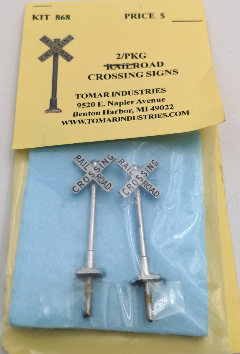 Tomar Industries 868 HO Railroad Crossing Signs 2 Pack