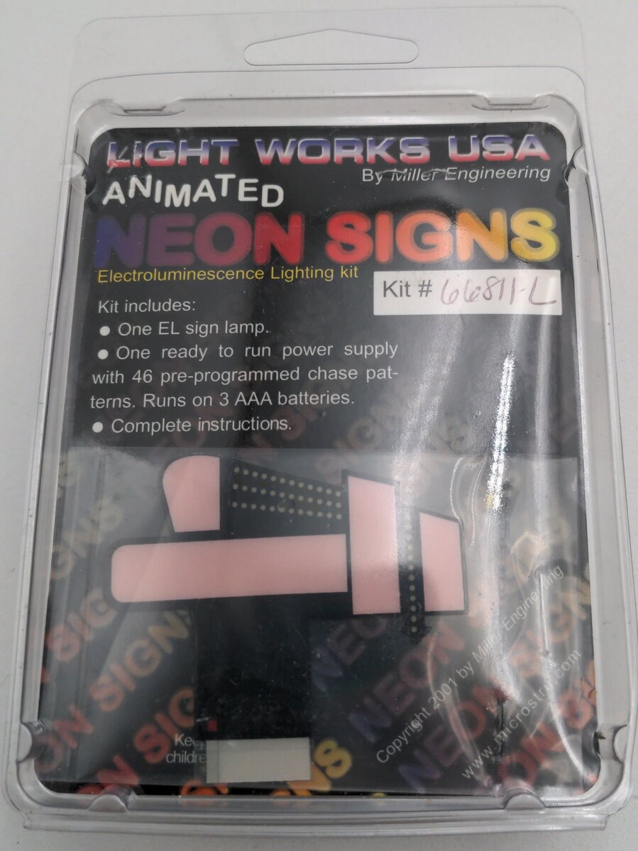 Miller Engineering 66811-L HO/O Animated Neon Sign Down Town Kit #1
