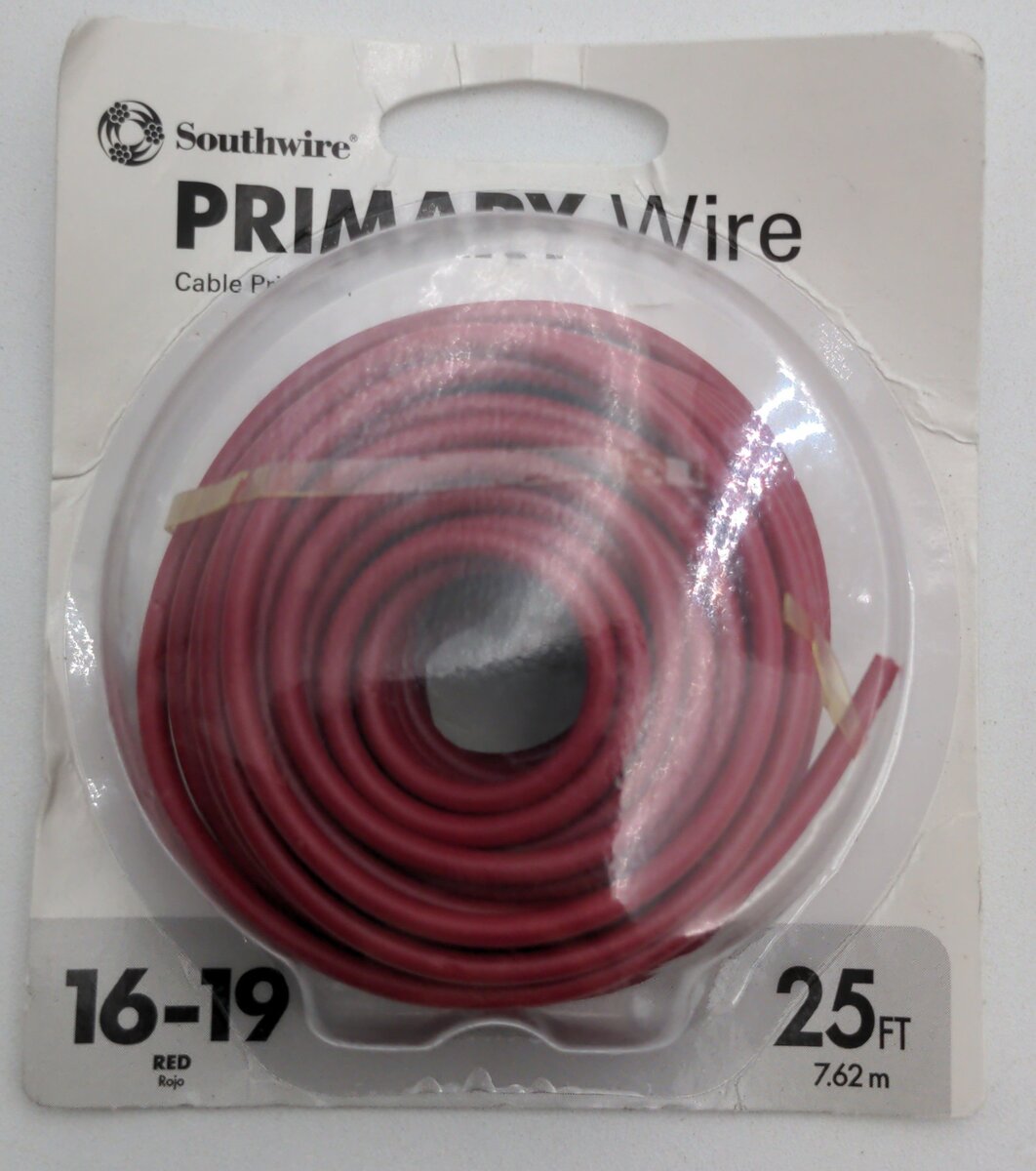 Southwire 65037501 Primary Wire 16-19 25 Ft Red