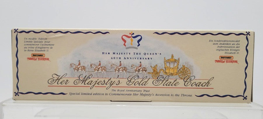 Matchbox YY66 Her Majesty's Gold State Coach The Royal 40th Anniversary