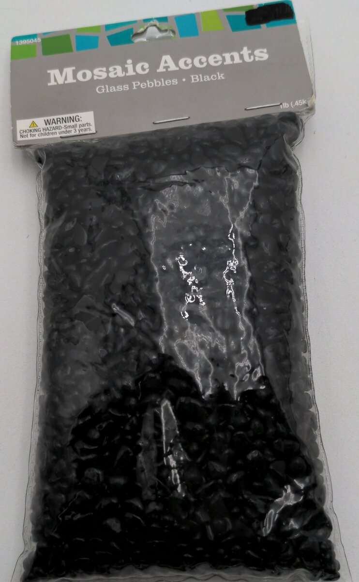 Hobby Lobby 1395045 Mosaic Accents Glass Pebbles Black