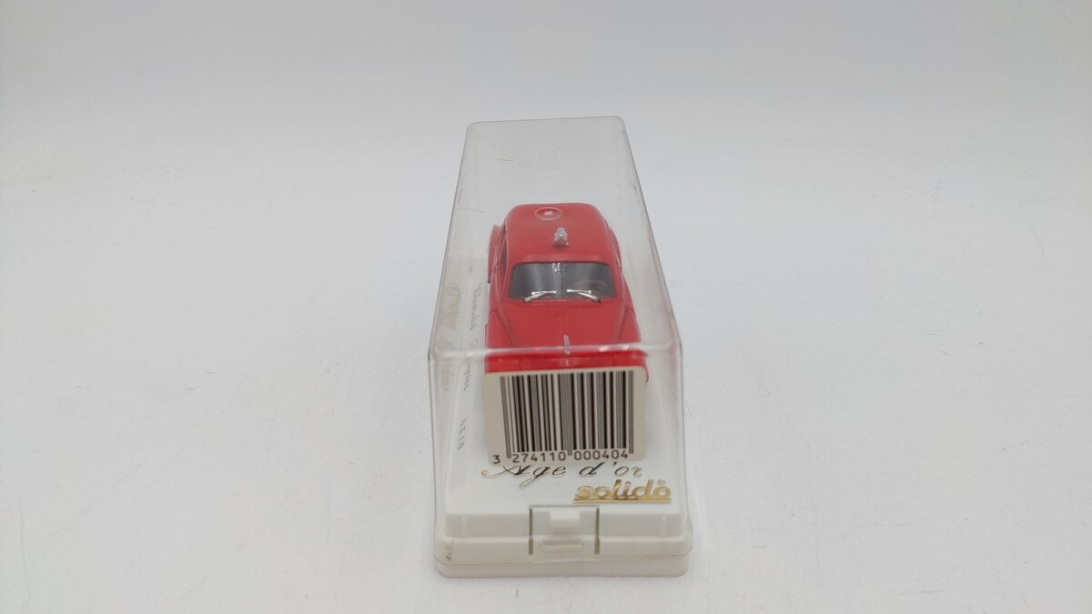 Solido 4518 1:43 Scale Age D'Or Red Chevrolet Pompier Die Cast In Plastic Case EX/Box