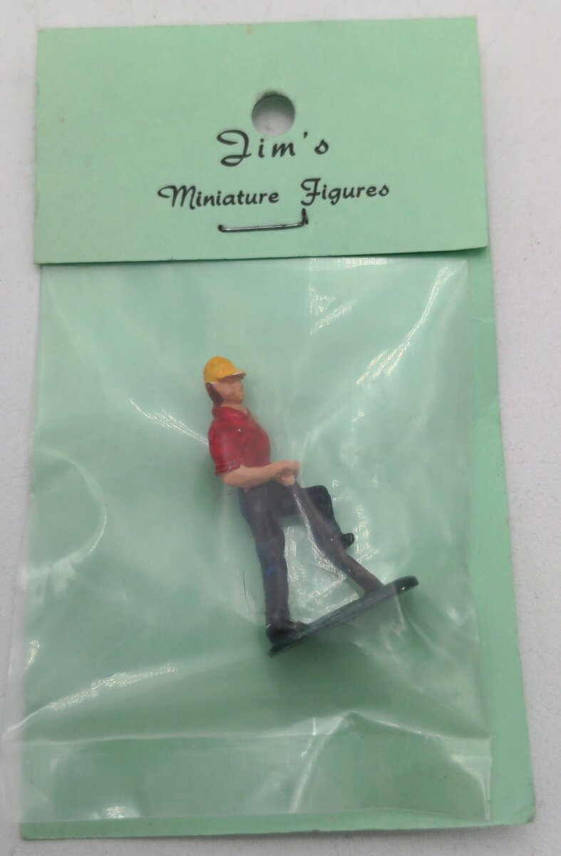 Jim's O Scale Pewter Man with Hard Hat and Shovel