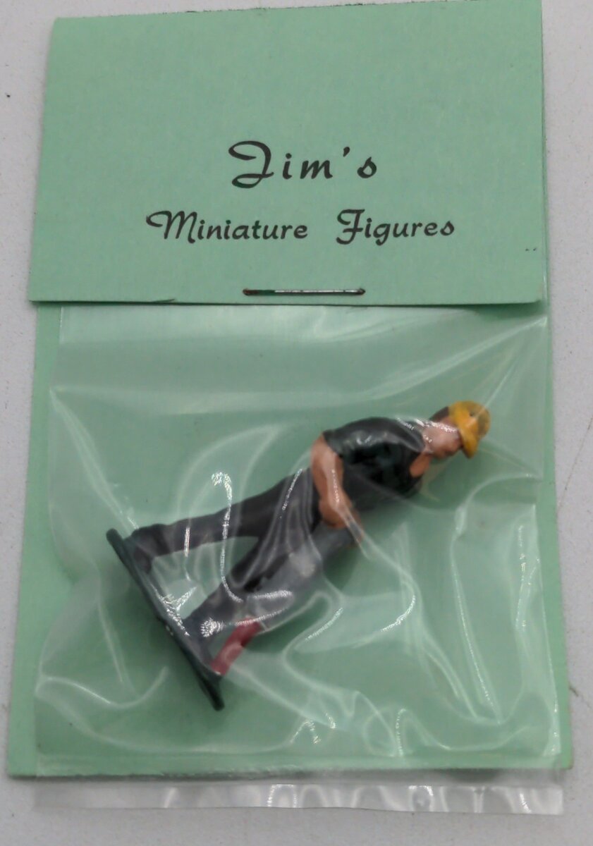 Jim's O Scale Pewter Figure Man with Hardhat and Jackhammer