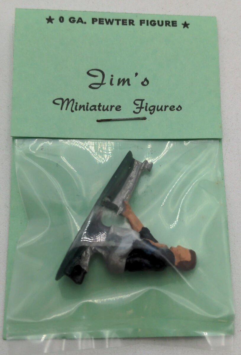 Jim's O Scale Pewter Figure Man with Concrete Leveler