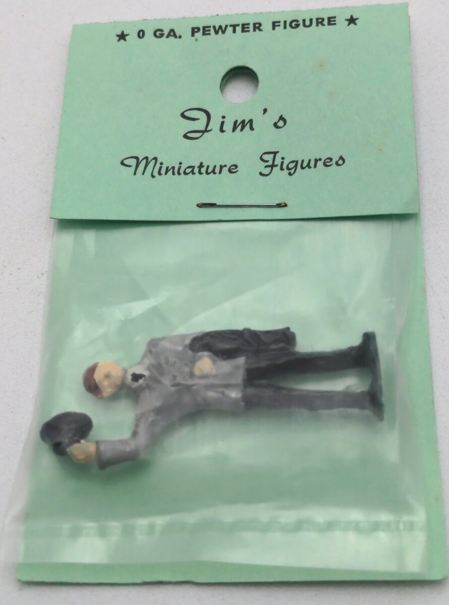 Jim's O Scale Pewter Figure Man with Hat and Coat