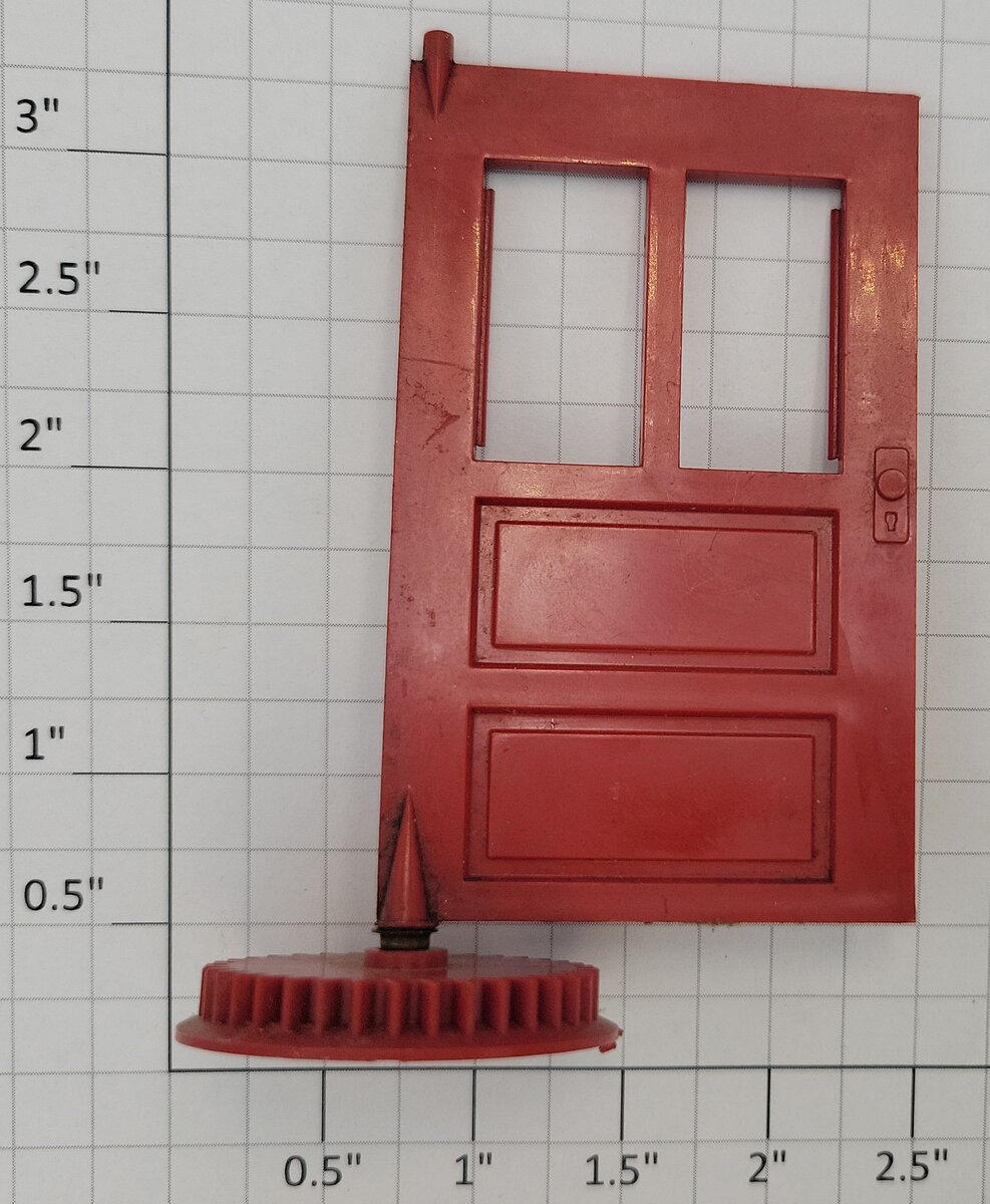 Lionel 145-36X O Gauge Red Automatic Gateman Door with Gear and Eyelet