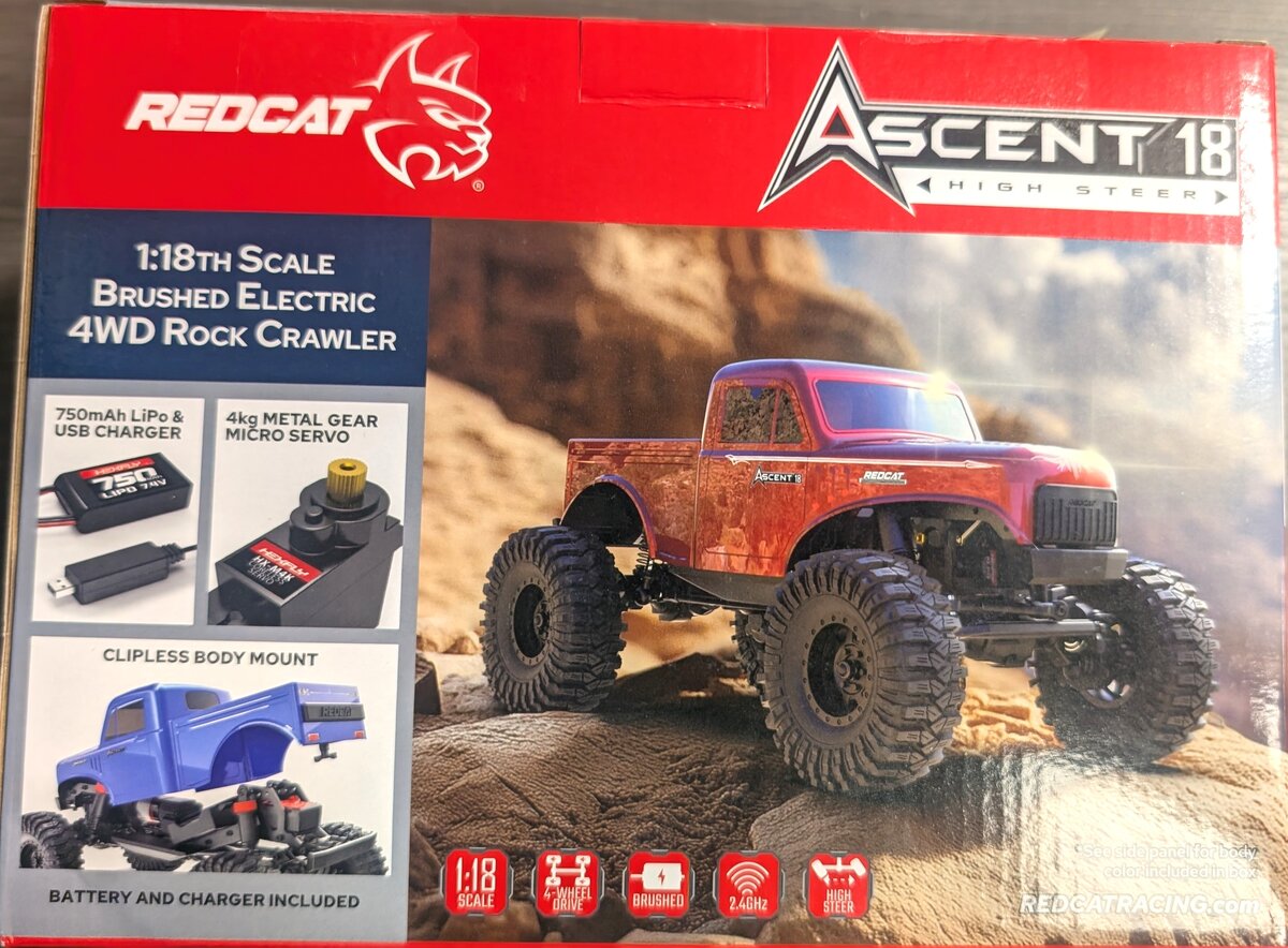 Redcat Racing RER43482 1:18 Ascent 18 Red Brushed Electric 4WD Rock Crawler