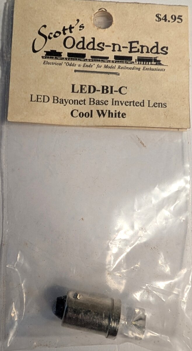 Scott's Odds-N-Ends BI-C Cool White LED Bayonet Base Inverted Lens