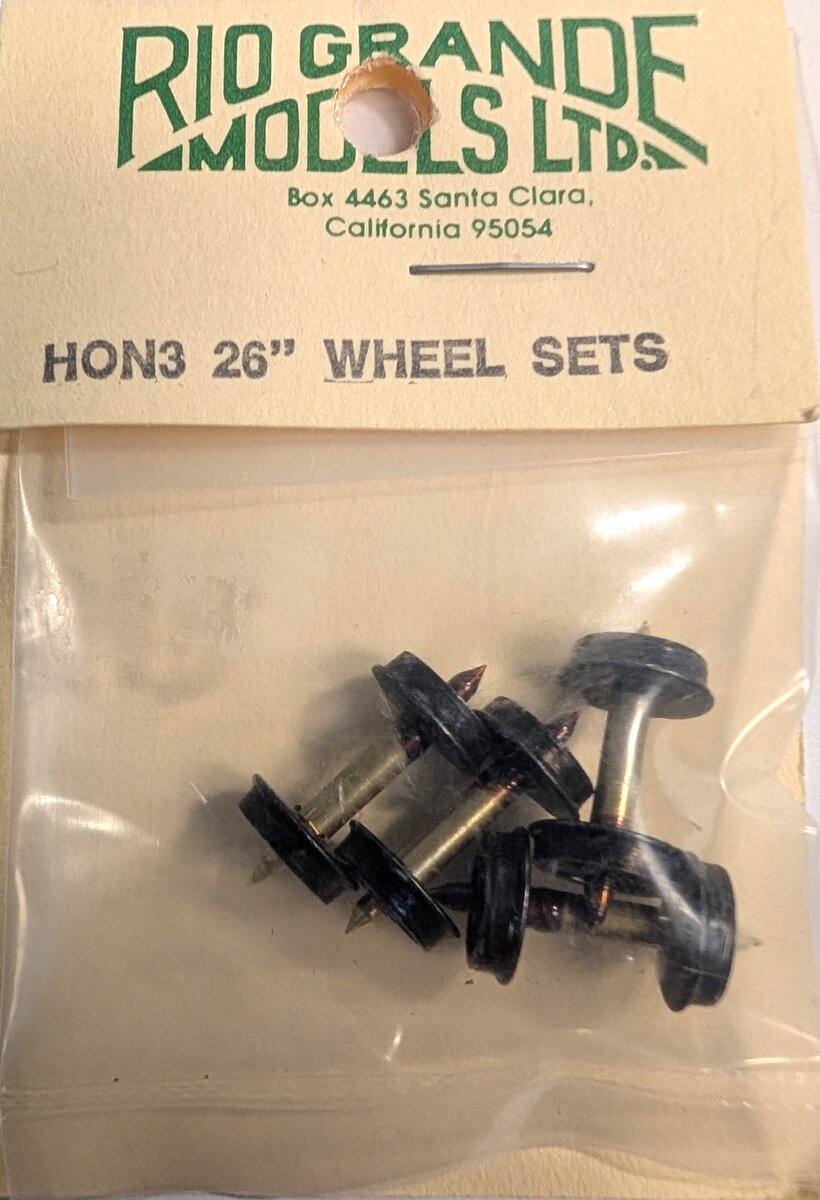 Rio Grande Models HOn3 26" Black Wheel Sets