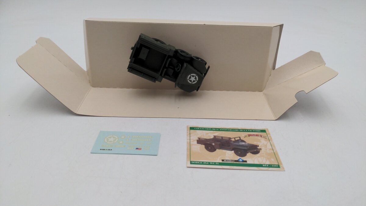 Solido 6103 1:50 Scale Military I Dodge 4 x 4 Truck W/Decal Set Limited Edition EX/Box