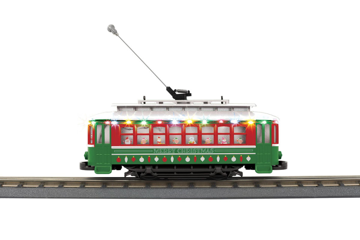 MTH 30-5266 O Christmas Bump-n-Go Trolley w/LED Lights