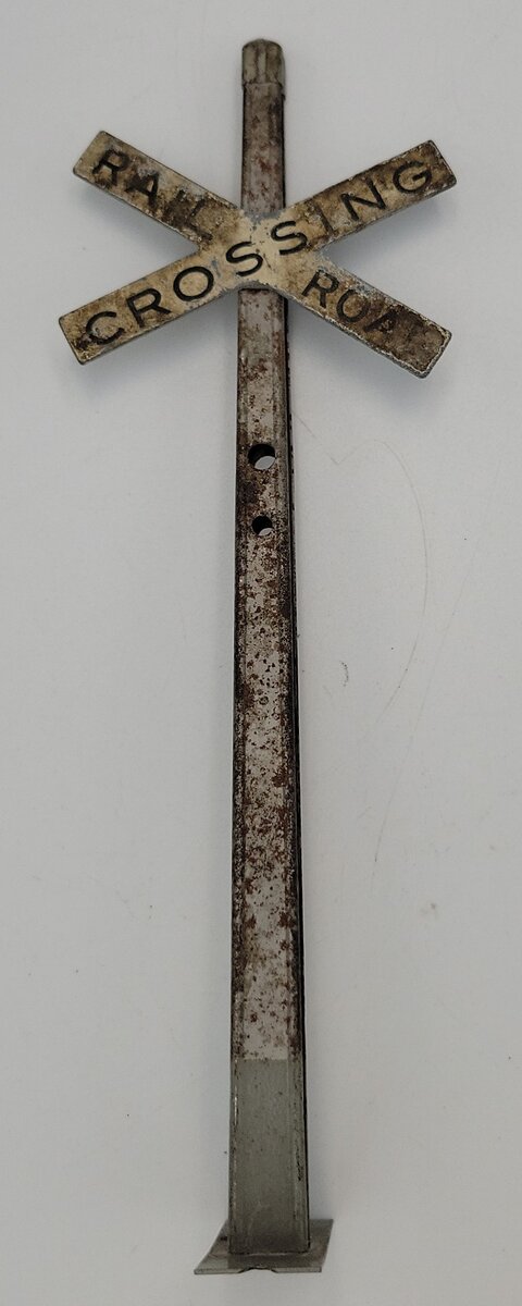 Lionel 154-7 O Gauge Highway Signal Post Assembly & Metal Railroad Crossing Sign