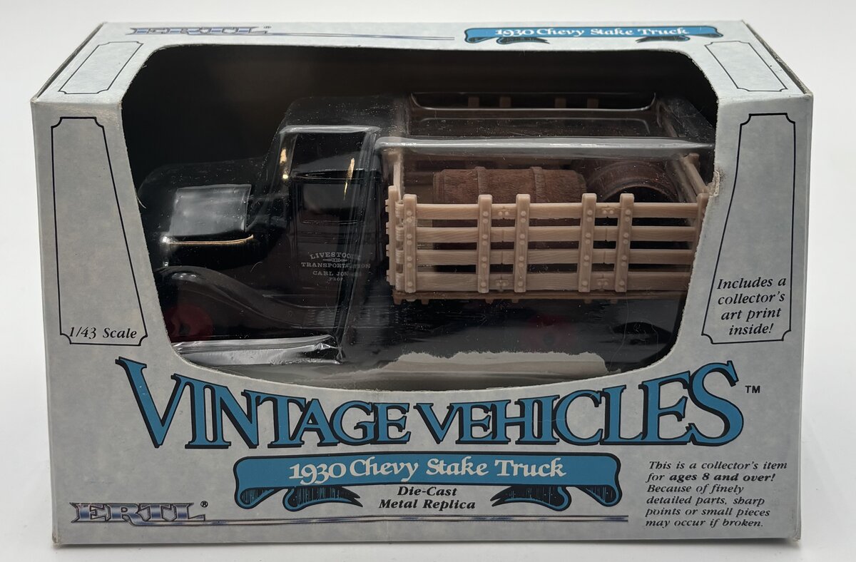 Ertl 2503 1:43 Livestock Transportation Carl Jones Prop. 1930 Chevy Stake Truck