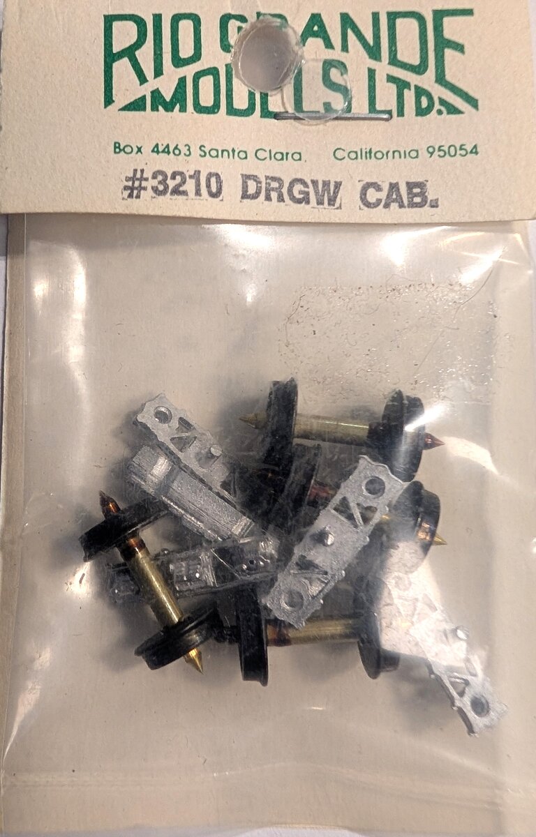 Rio Grande Models 3210 HO D&RGW Caboose Trucks, 3-6" Wheel Base