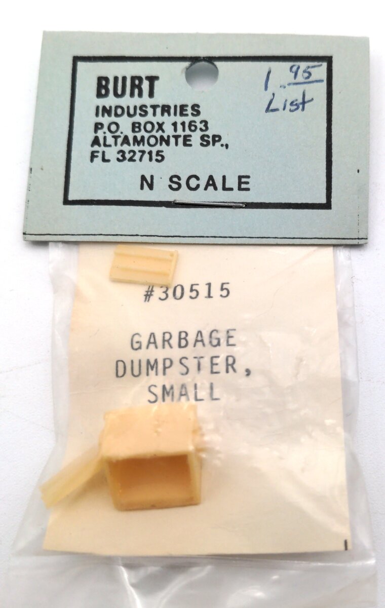 Burt 30515 N Scale Small Garbage Dumpster