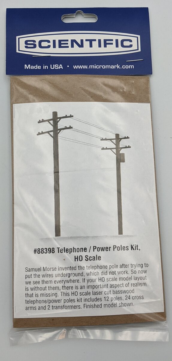 Micro-Mark 88398 HO Scientific Telephone Power Poles Building Kit