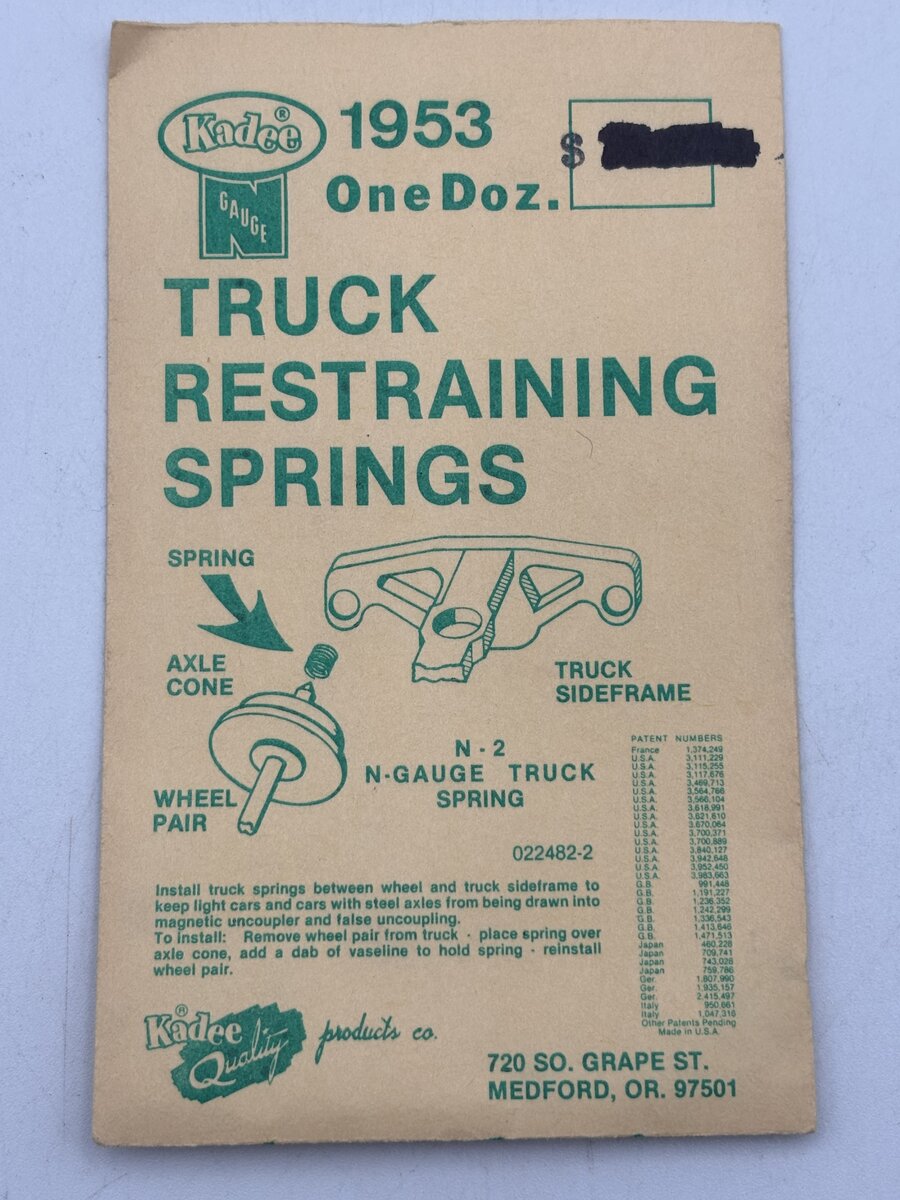 Kadee 1953 N Truck Restraining Springs (Pack of 12)