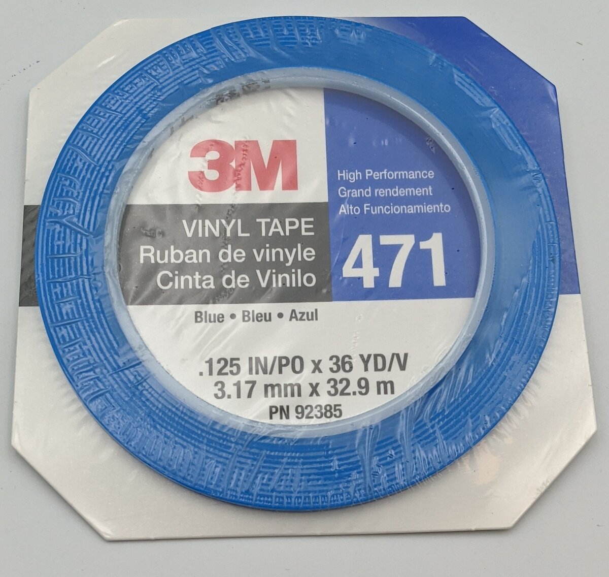 3M 92385 Blue Vinyl Tape .125