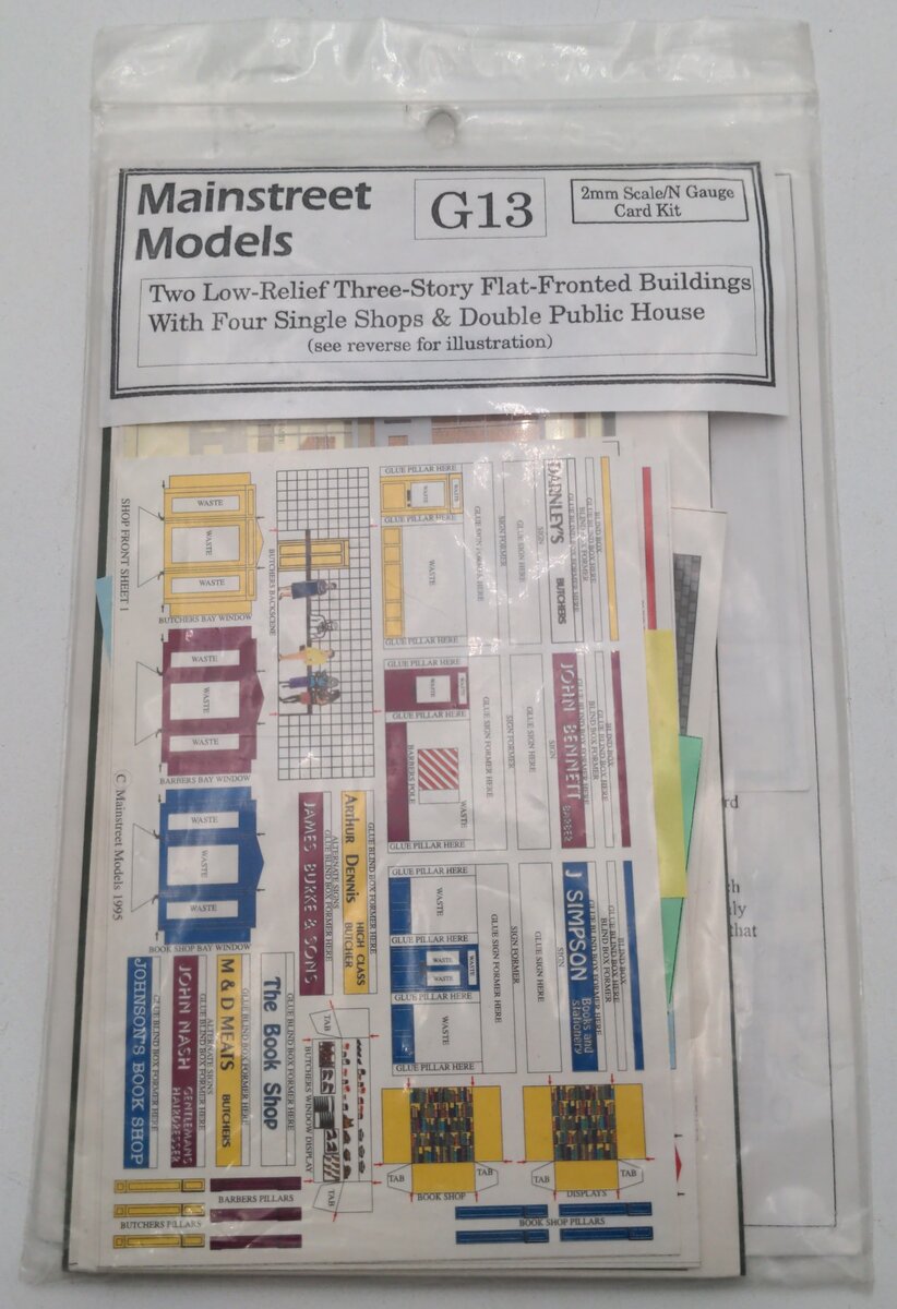 Mainstreet Models G13 N 2 Three Story Flat Fronted Building Kit