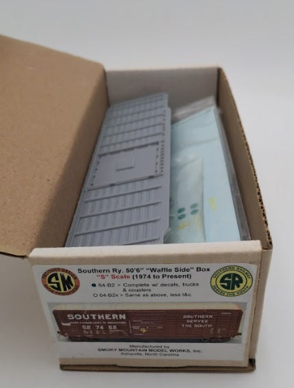 Smoky Mountain Model W 64-B2 S Scale Southern Railway Boxcar 50' 6" Kit