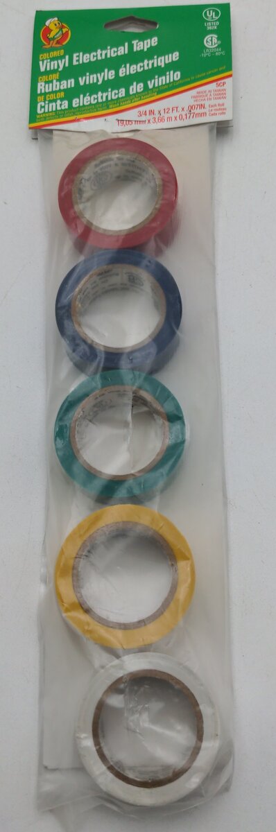 Manco 5CP Colored Vinyl Electrical Tape 7 Mil 5 Pcs