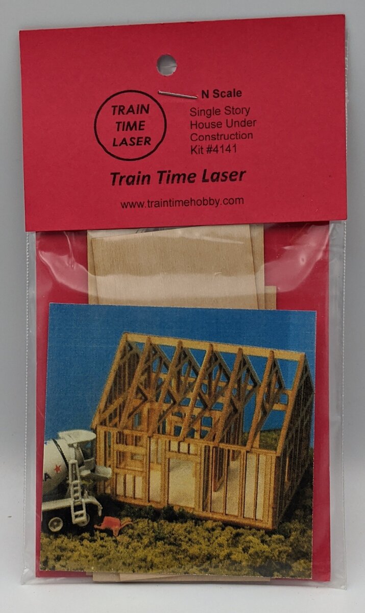 Train Time Models 4141 N Single Story House Under Construction Building Kit