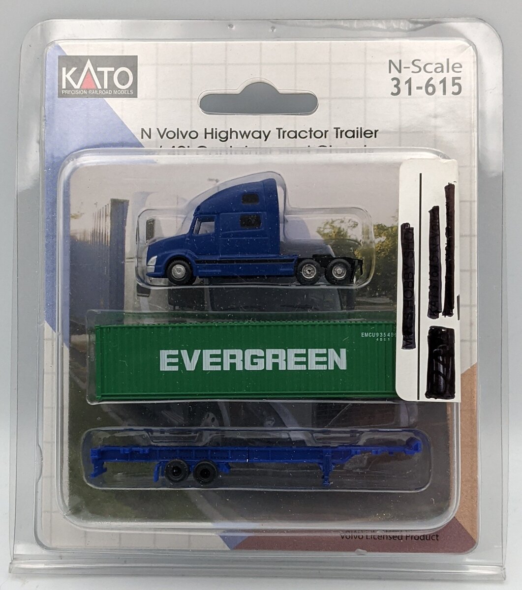 Kato 31-615 N CAI Highway Volvo Tractor Trailer W/40' Container & Chassis