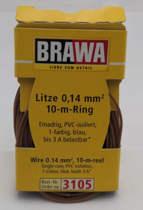 Brawa 3105 0.14 mm Brown Wire 10 Meter Reel