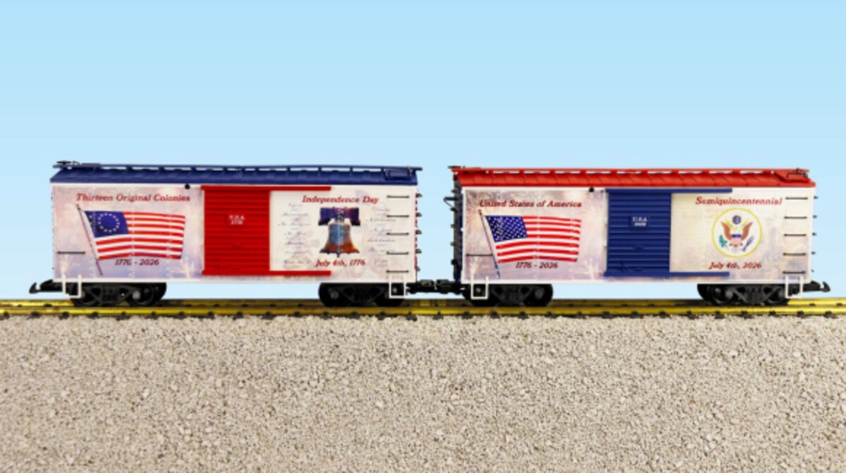 USA Trains R19164 G 4th of July Patriotic Boxcar Set - 2 Pack (Pack of 2)
