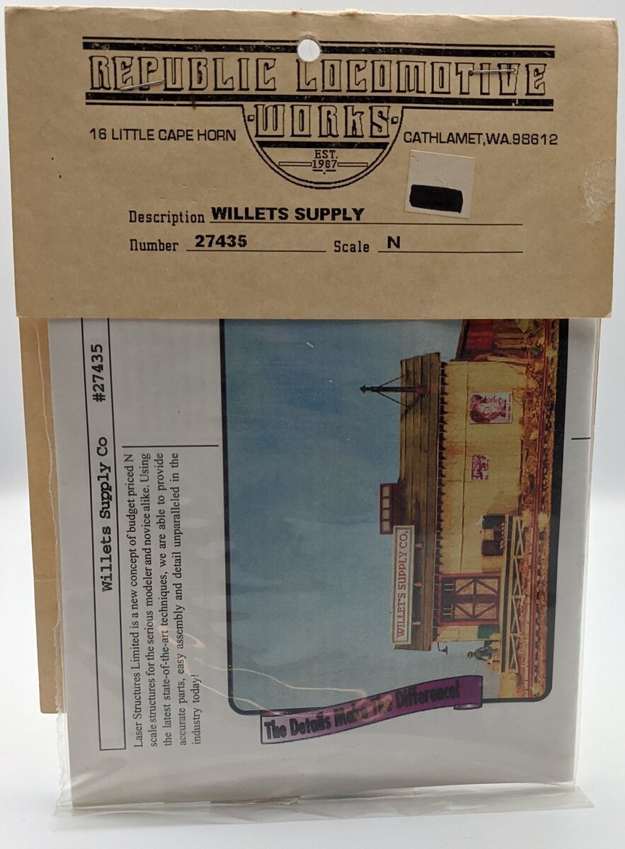 Republic Locomotive Works 27435 N Willets Supply Building Kit