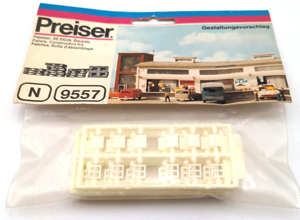 Preiser 9557 N Scale Plastic Model Kit Of Pallets