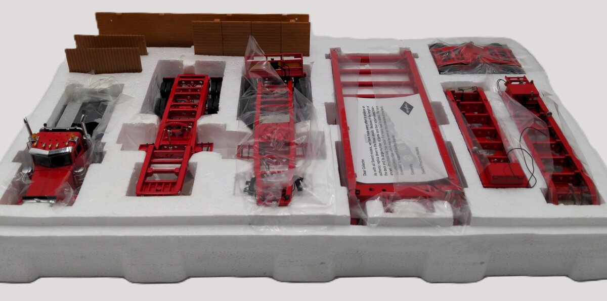 Sword Models SW2033-R 1:50 Red Peterbilt 379 Tractor w/Nelson 3x3x3 Beam Trailer