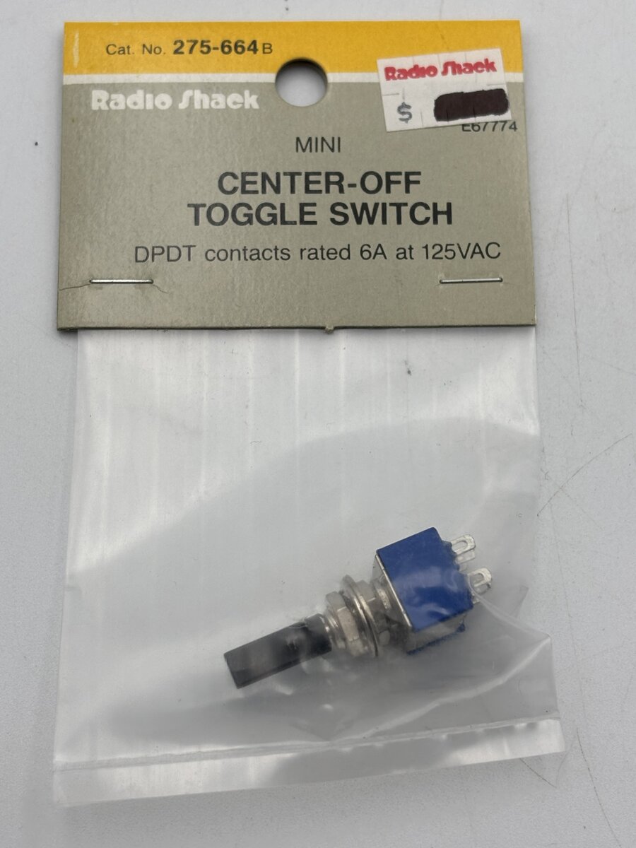 Radio Shack 275-664B Mini Center-Off Toggle Switch