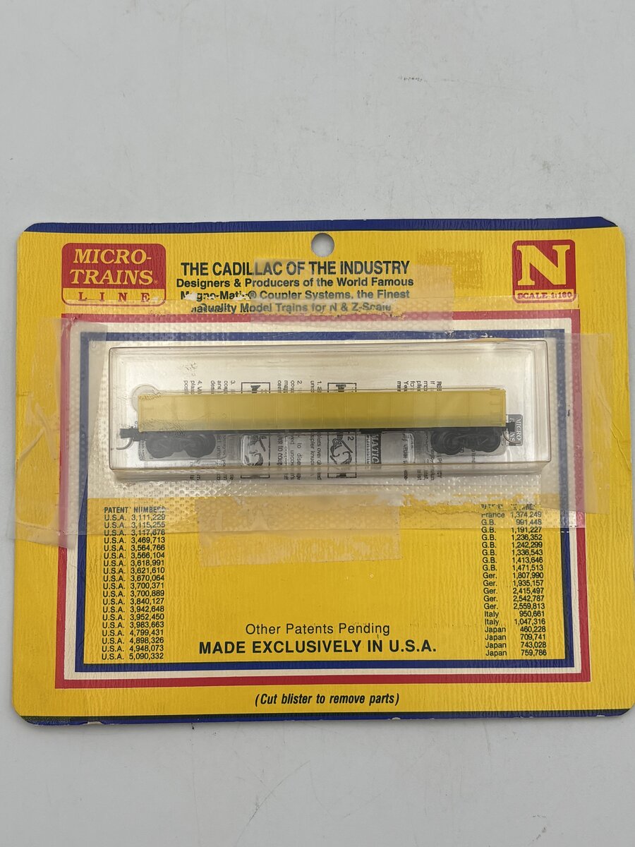 Micro-Trains 48000 Series N 50' Gondola Straight Side With Drop Ends Undecorated