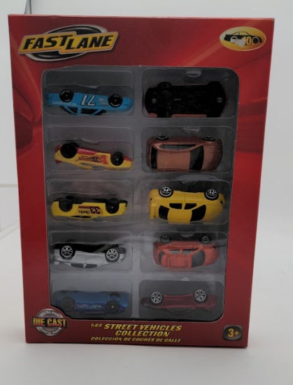 Fast Lane 75648 1:64 Street Vehicles Collection Die Cast (Set of 10)