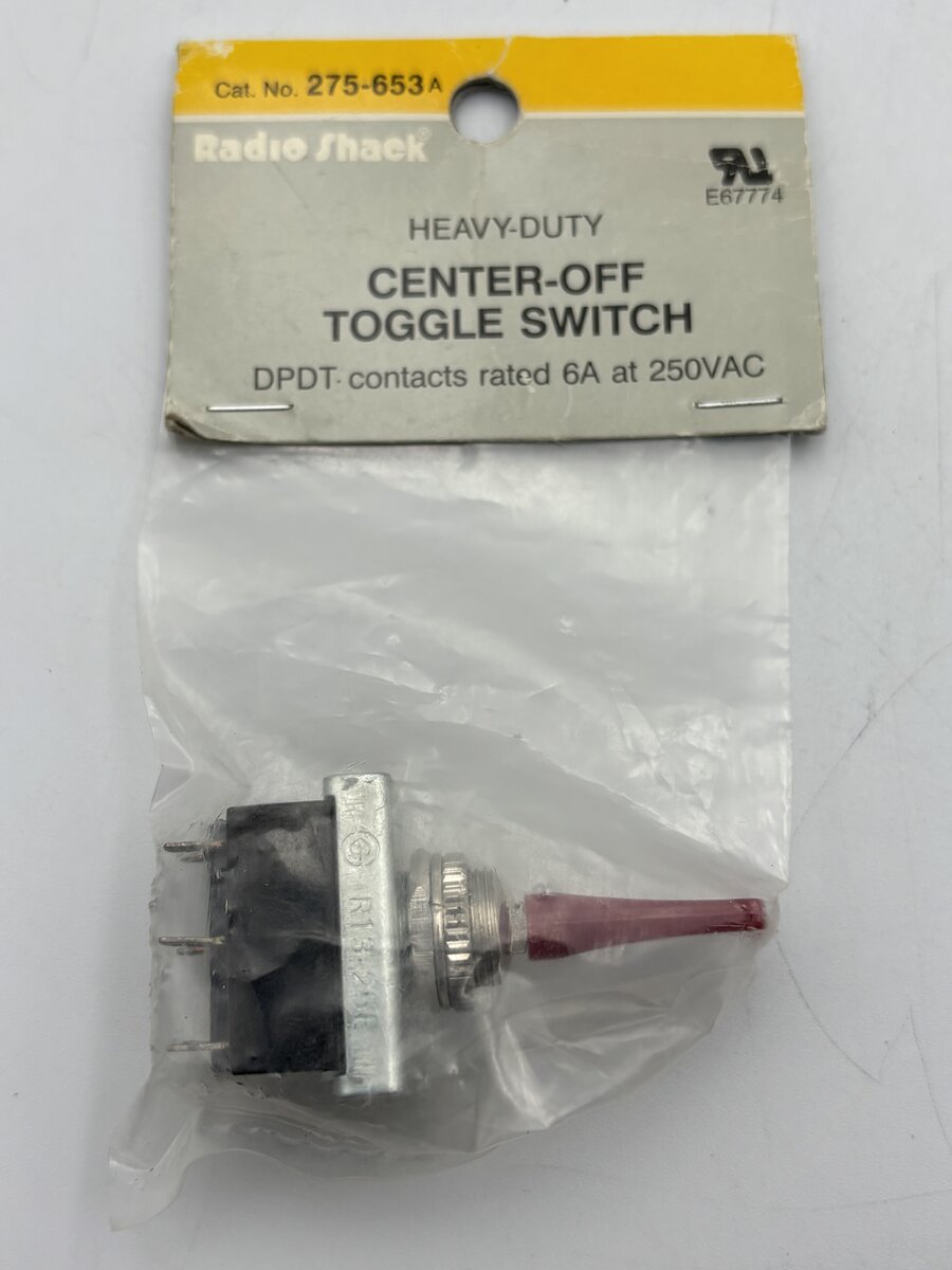 Radio Shack 275-653 Heavy Duty Center-Off Toggle Switch 6A At 250VAC