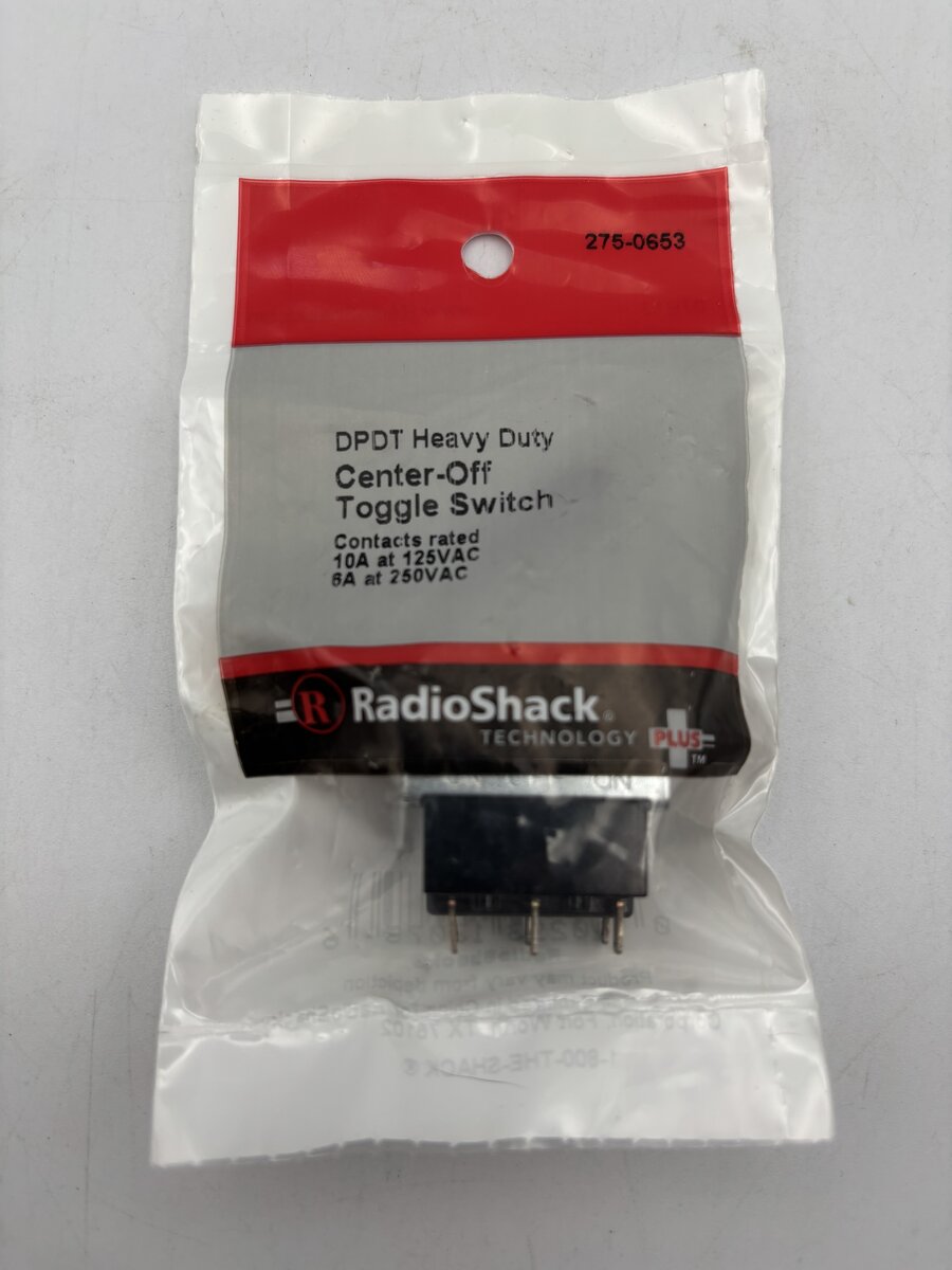 Radio Shack 275-0653 DPDT Heavy Duty Center-Off Toggle Switch 10A At 125VAC