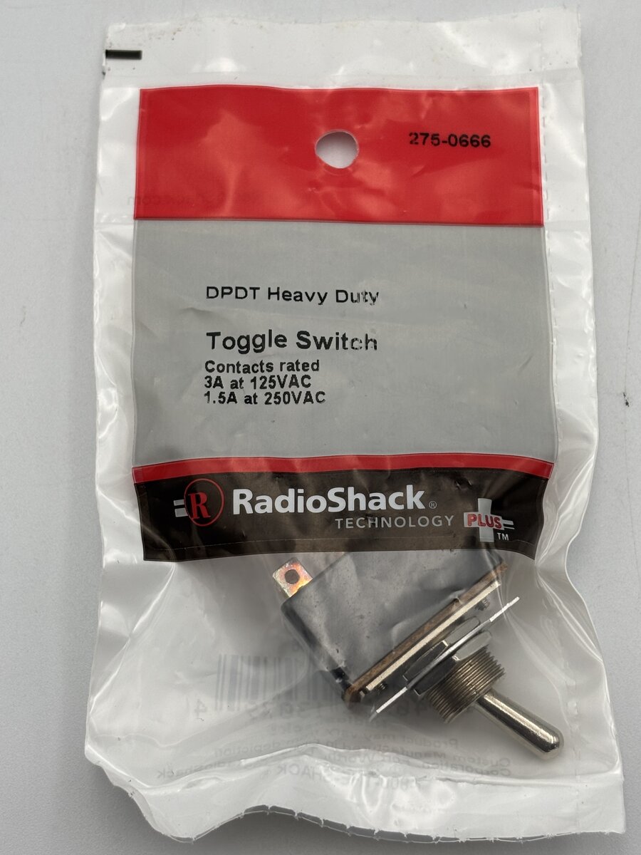 Radio Shack 275-0666 DPDT Heavy Duty Toggle Switch 3A At 125VAC/1.5A At 250VAC