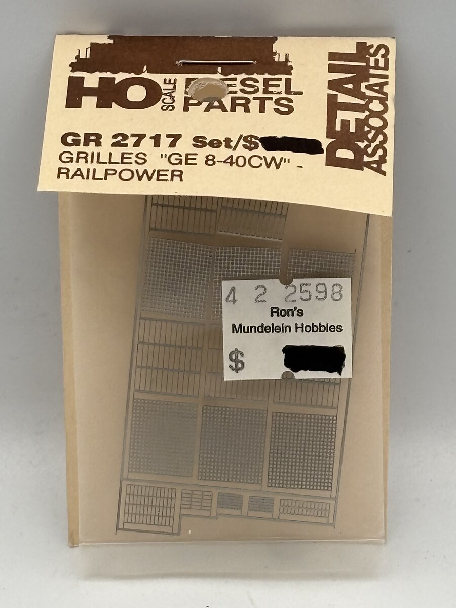 Detail Associates GR2717 HO Grilles "GE 8-40CW" Railpower
